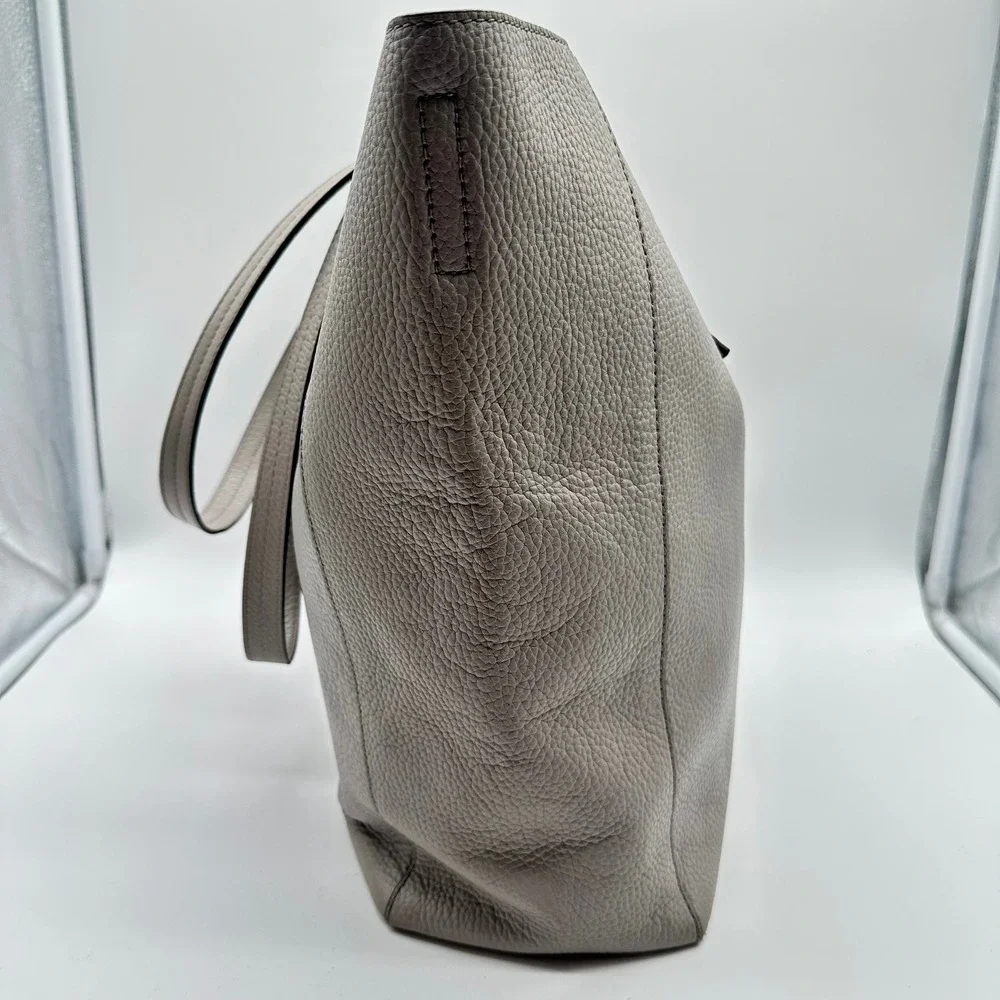 Michael Kors Junie Large Pebble Leather Tote Bag Pearl Grey - Picture 10 of 14